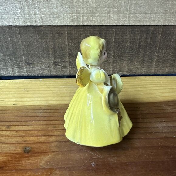 Vtg Josef Originals Birthday Angel Age 8 Yellow Dress with Sun Hat Figurine - Picture 2 of 7